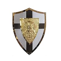 Amazon.co.jp: 中世の盾、古代ローマの金属のスパルタ盾十字軍刀と盾,D